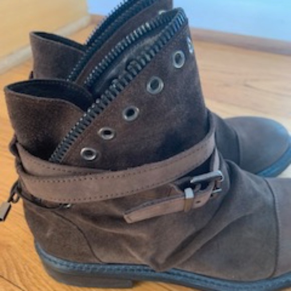 Free People Chocolate Suede Ankle Boots - Picture 2 of 5